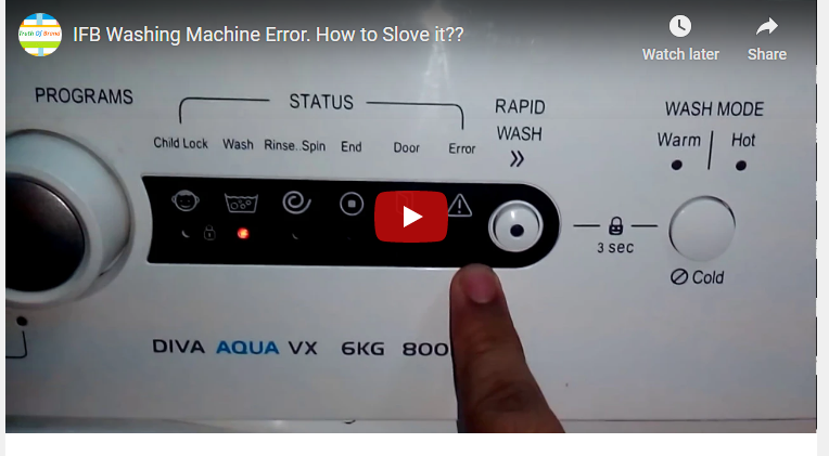 How To Resolve Ifb Washing Machine Error- Diva Aqua Vx